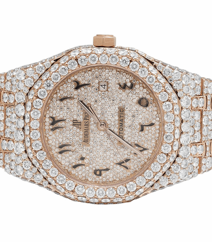 Audemars Piguet Moissanite – AP Arabic Dial All Rose Gold