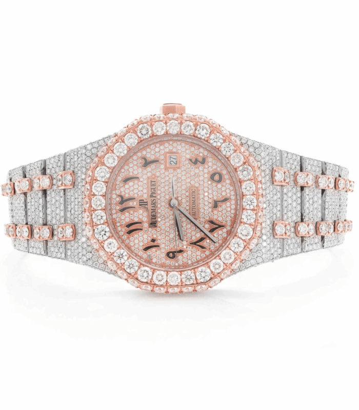 Audemars Piguet Moissanite – AP Arabic Dial Two Tone Rose Gold and White
