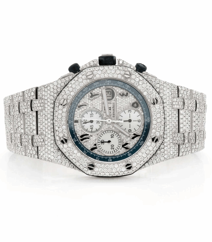 Audemars Piguet Moissanite – AP Chrono Arabic Dial All white