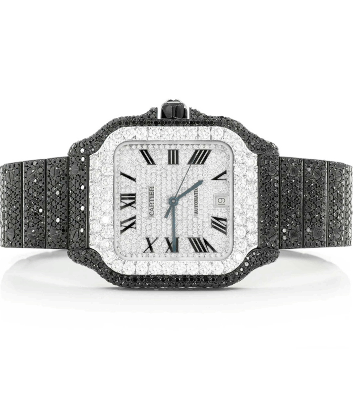 Cartier Moissanite – Cartier Santos Roman Black and White