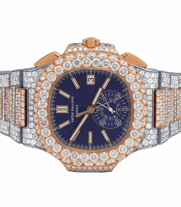 Patek Philippe Moissanite – Patek Two Tone with Blue Dial