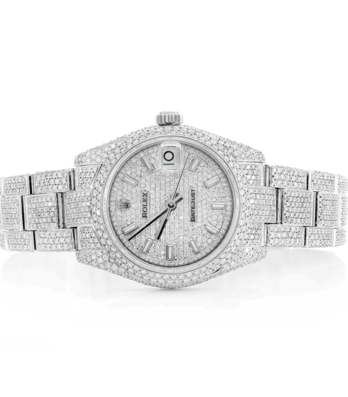 Rolex Moissanite – Rolex for Women - Date Just Oyster Belt all white 36mm